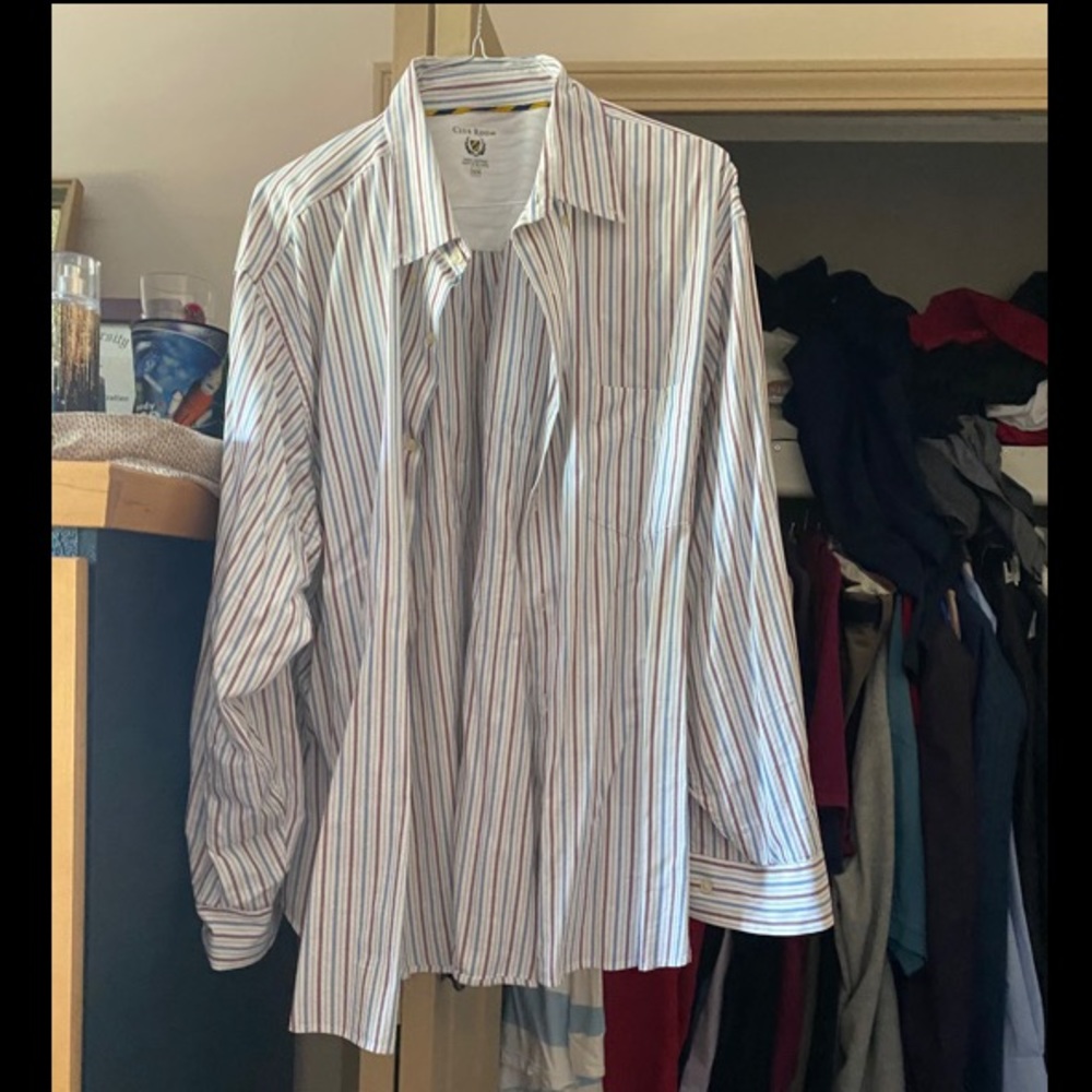 MENS RED AND BLUE BUTTON DOWN